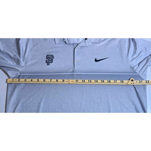 Nike Golf Stripe Polo San Francisco Giants Wolf Grey Mens Size Med - Picture 7 of 9